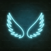 Angel Wings Neon Sign in Glacier Blue