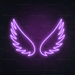 Angel Wings Neon Sign in Hopeless Romantic Purple