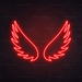 Angel Wings Neon Sign in Hot Mama Red