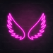 Angel Wings Neon Sign in Love Potion Pink