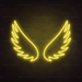 Angel Wings Neon Sign in Paradise Yellow