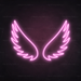 Angel Wings Neon Sign in Pastel Pink