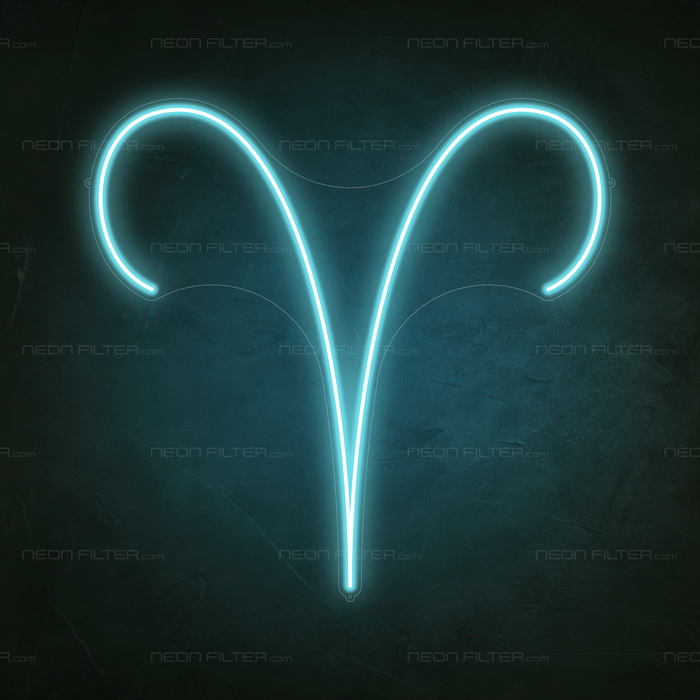 Aries Neon Sign in Glacier Blue