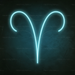 Aries Neon Sign in Glacier Blue