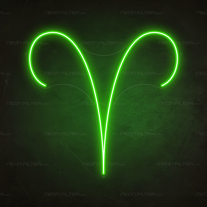 Aries Neon Sign in Glow Up Green