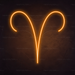 Aries Neon Sign in Hey Pumpkin Orange