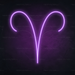 Aries Neon Sign in Hopeless Romantic Purple