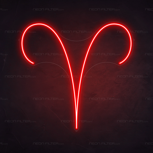 Aries Neon Sign in Hot Mama Red