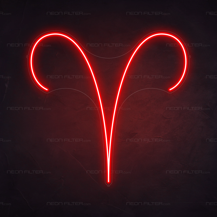 Aries Neon Sign in Hot Mama Red