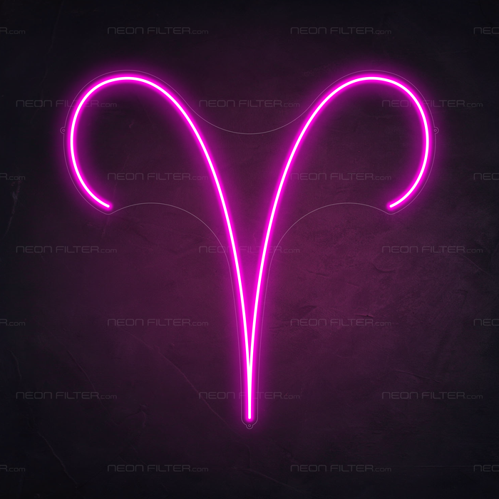 Aries Neon Sign in Love Potion Pink