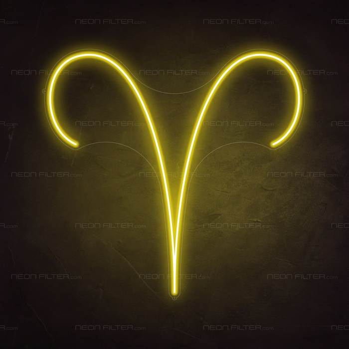 Aries Neon Sign in Paradise Yellow