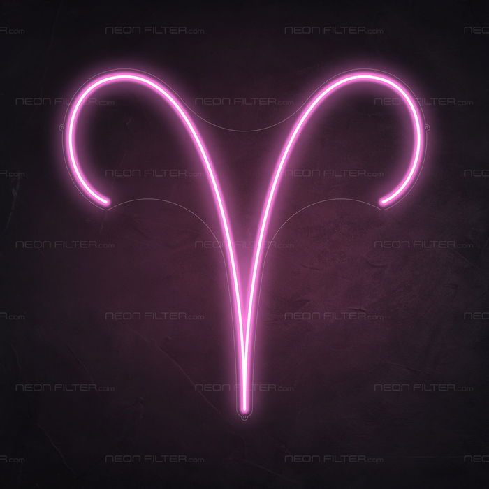 Aries Neon Sign in Pastel Pink