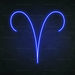 Aries Neon Sign in Santorini Blue