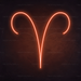 Aries Neon Sign in Sunset Orange