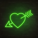 Arrow Heart Neon Sign in Glow Up Green