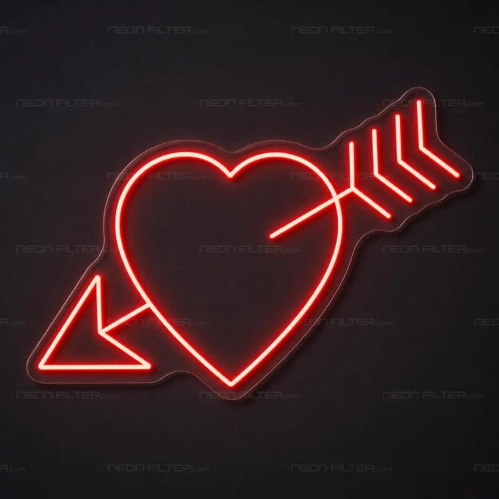 Arrow Heart Neon Sign - AI Enabled