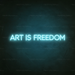 Art Is Freedom Neon Sign in Glacier Blue