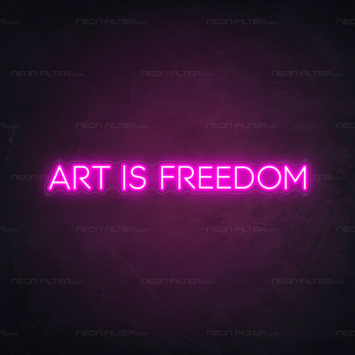 Art Is Freedom Neon Sign in Love Potion Pink