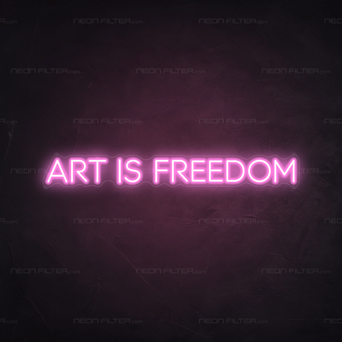 Art Is Freedom Neon Sign in Pastel Pink