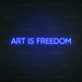 Art Is Freedom Neon Sign in Santorini Blue