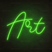 Art Neon Sign in Glow Up Green