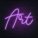 Art Neon Sign in Hopeless Romantic Purple