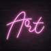 Art Neon Sign in Pastel Pink