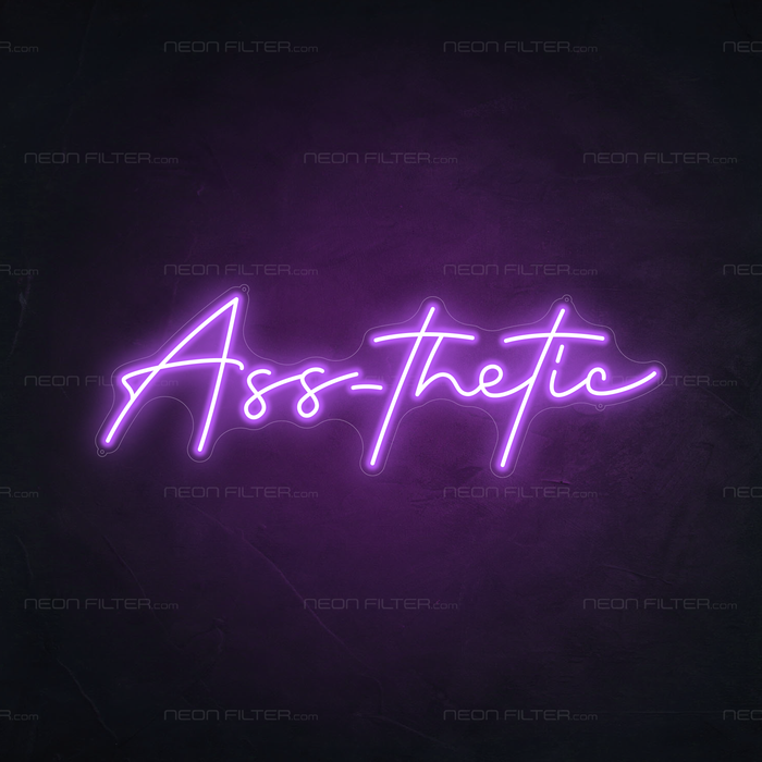 Ass-thetic Neon Sign in Hopeless Romantic Purple