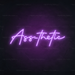 Ass-thetic Neon Sign in Hopeless Romantic Purple