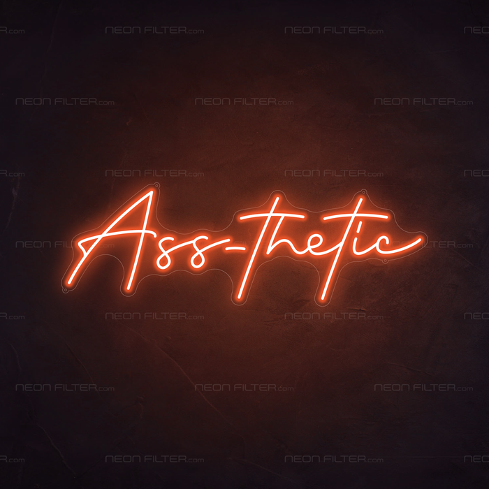 Ass-thetic Neon Sign in Sunset Orange