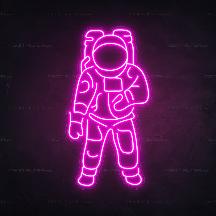 Astronaut Neon Sign in Love Potion Pink