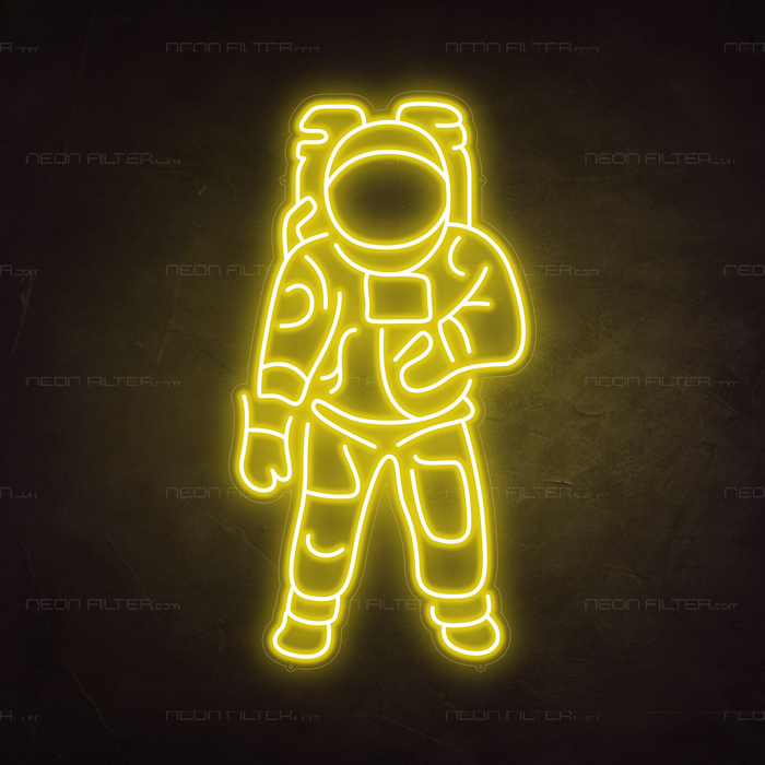 Astronaut Neon Sign in Paradise Yellow