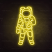 Astronaut Neon Sign in Paradise Yellow