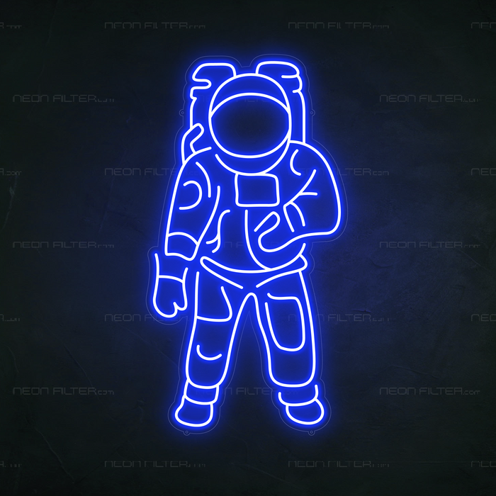 Astronaut Neon Sign in Santorini Blue