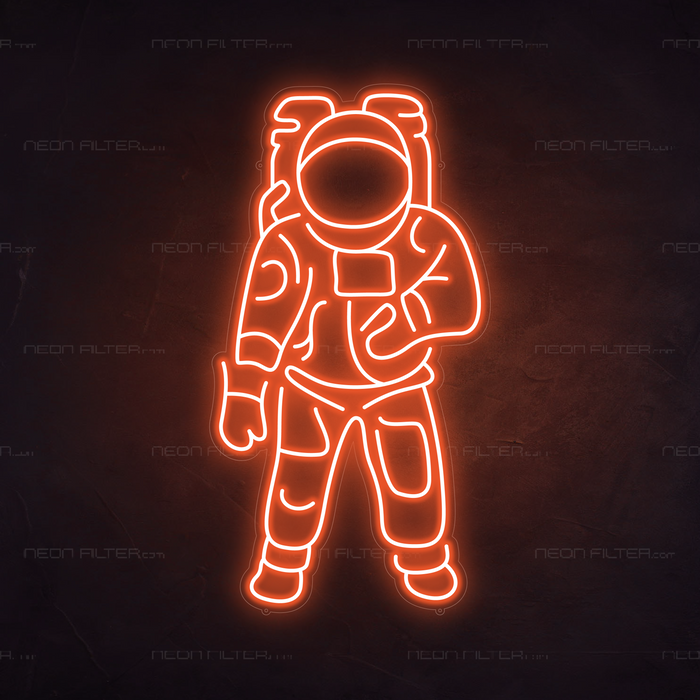 Astronaut Neon Sign in Sunset Orange