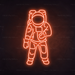 Astronaut Neon Sign in Sunset Orange