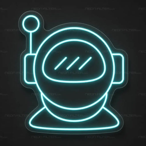 Astronaut Helmet Neon Sign - AI Enabled