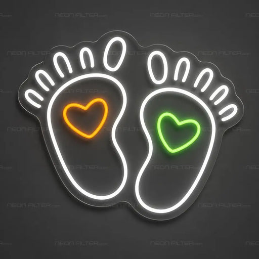 Baby Footprints Neon Sign for Baby Shower Decor - Neon Filter