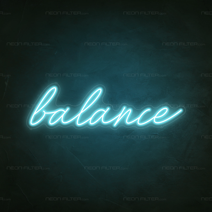 Balance Neon Sign in Glacier Blue