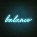 Balance Neon Sign in Glacier Blue