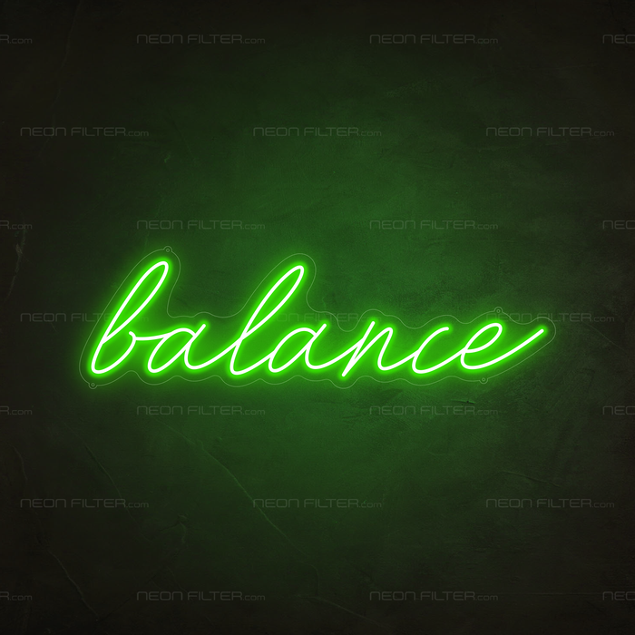 Balance Neon Sign in Glow Up Green