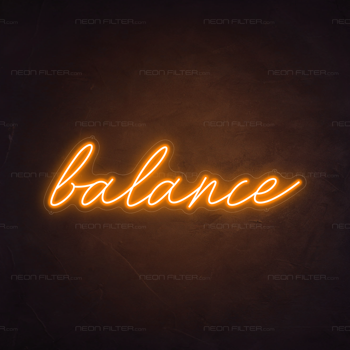 Balance Neon Sign in Hey Pumpkin Orange