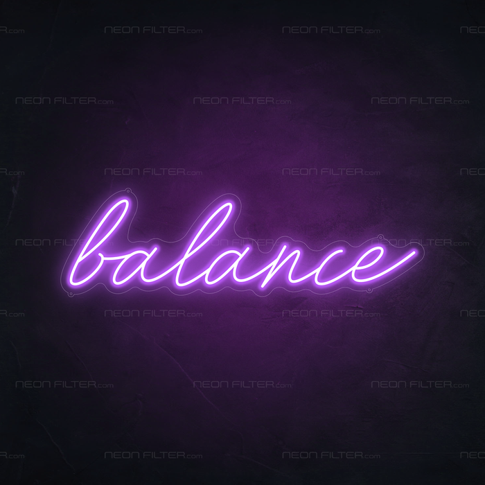 Balance Neon Sign in Hopeless Romantic Purple