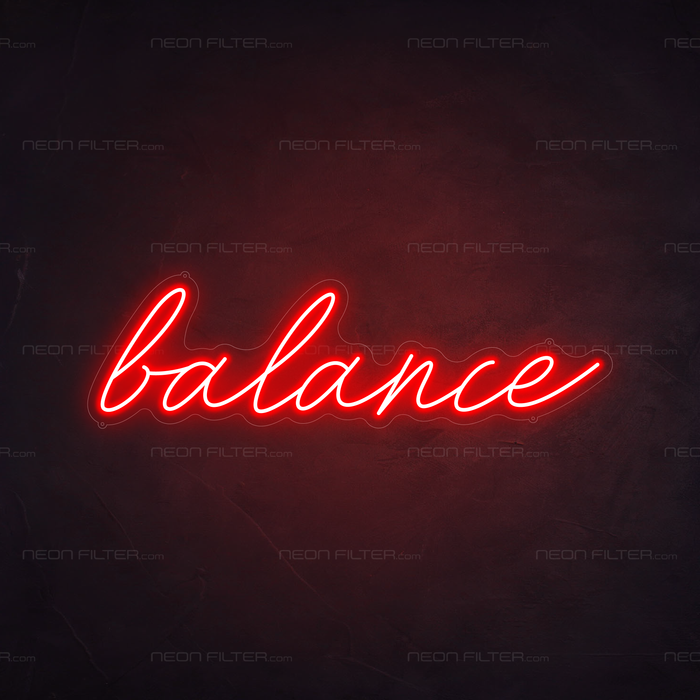 Balance Neon Sign in Hot Mama Red