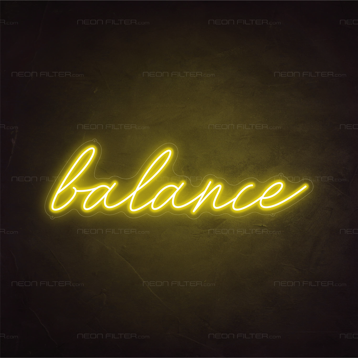 Balance Neon Sign in Paradise Yellow