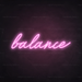 Balance Neon Sign in Pastel Pink