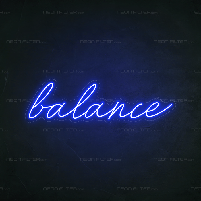 Balance Neon Sign in Santorini Blue