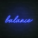 Balance Neon Sign in Santorini Blue