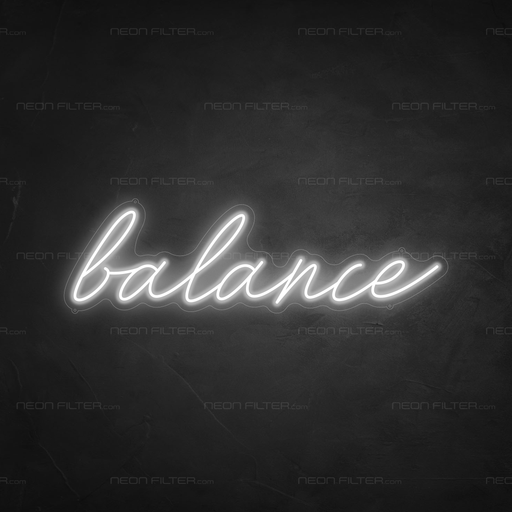 Balance Neon Sign in Snow White