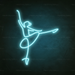 Ballerina Neon Sign in Glacier Blue